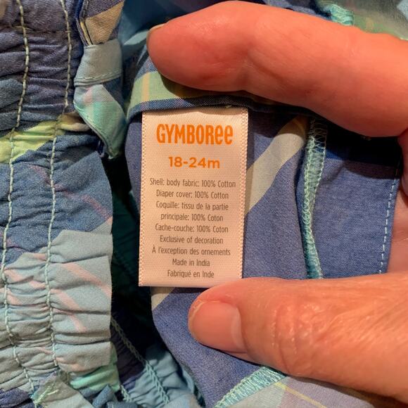 NWT Gymboree Blue Allover Plaid Cotton Poplin Smocked Dress - Picture 5 of 10